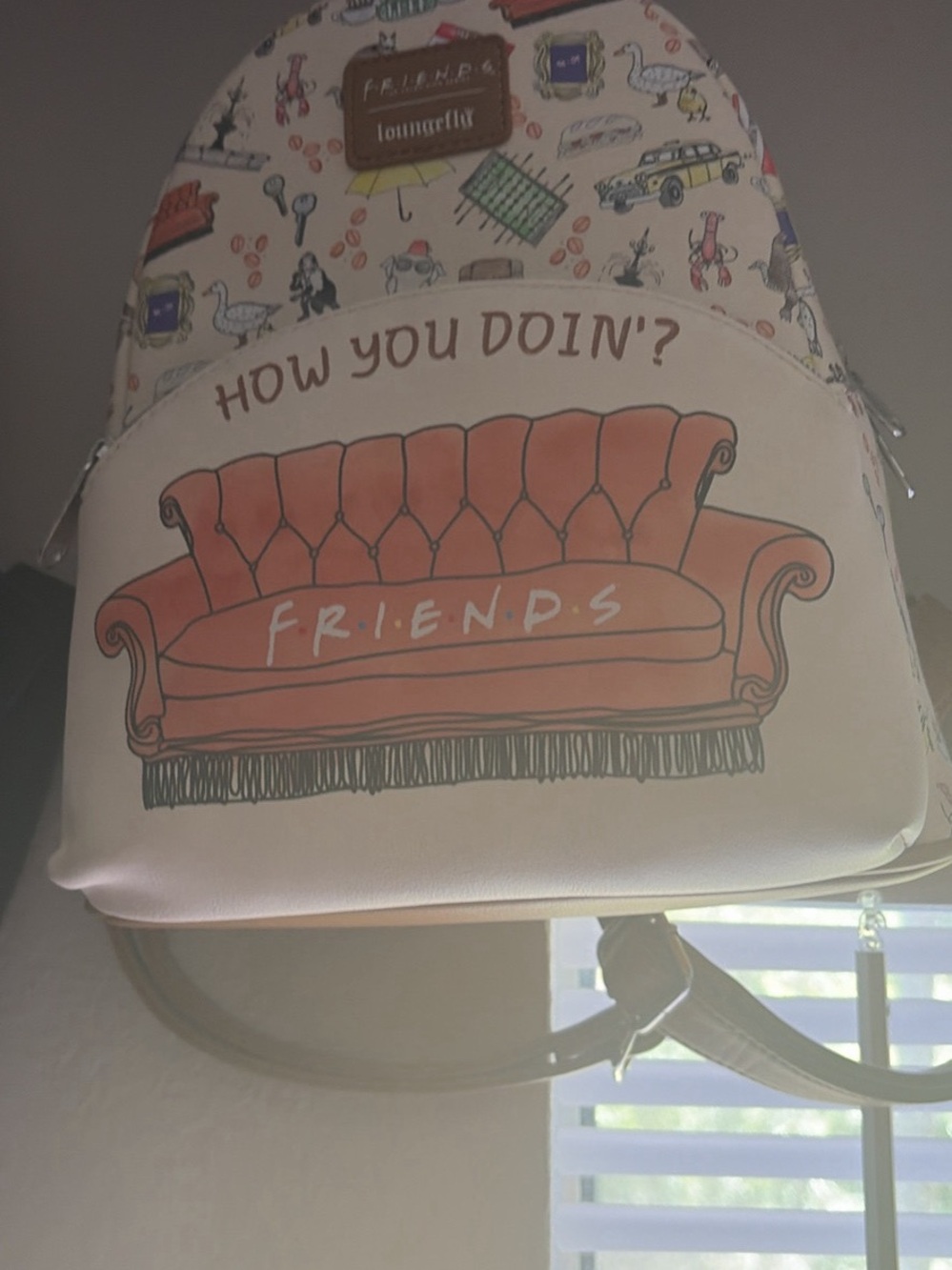 Loungefly Pink Friends 'How You Doin?' Couch Mini Backpack